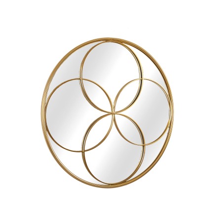 Wall mirror Romimex Golden Metal Circles 87 x 87 x 3 cm by Romimex, Wall-Mounted Mirrors - Ref: D1617499, Price: 250,28 €, Di...