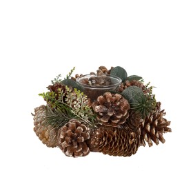 Centerpiece Romimex Brown Green Polyethylene Pine cone 8 x 18 x 8 cm by Romimex, Christmas - Ref: D1617606, Price: 13,79 €, D...