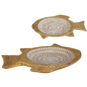 Centerpiece Romimex Beige Natural Fish 23 x 4 x 37 cm Rattan by Romimex, Ornaments - Ref: D1617808, Price: 24,21 €, Discount: %