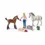 animaux Schleich Vet visiting mare and foal Plastique Cheval de Schleich, Animaux - Réf : S7186117, Prix : 36,84 €, Remise : %