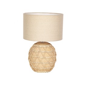 Desk lamp Romimex Natural Linen Rattan 220-240 V 27 x 41 x 27 cm E27 by Romimex, Bedside and Table Lamps - Ref: D1617866, Pri...