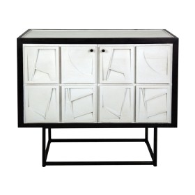 Buffet Romimex Blanc Noir Bois 42 x 92 x 102 cm de Romimex, Buffets, crédences et vaisseliers - Réf : D1617875, Prix : 940,16...