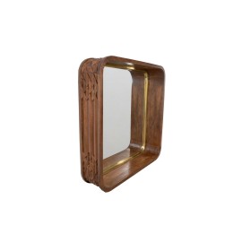 Wall mirror Romimex Brown Mango wood Squared 120 x 120 x 26 cm by Romimex, Wall-Mounted Mirrors - Ref: D1617904, Price: 811,4...