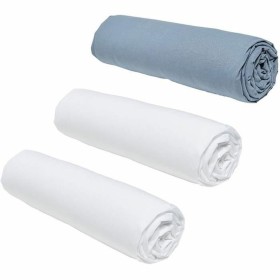 Fitted sheet TODAY White/Grey 160 x 200 cm 3 Units by TODAY, Sheets and pillowcases - Ref: S7187583, Price: 44,72 €, Discount: %