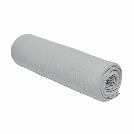 Sábana Bajera Ajustable TODAY Jersey Gris claro 90 x 190 cm Gris de TODAY, Sábanas y fundas de almohada - Ref: S7187988, Prec...