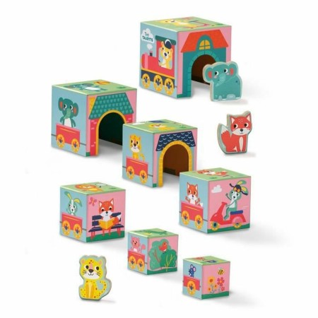 Playset SES Creative Block tower to stack with animal figurines 10 Piezas de SES Creative, Playsets de figuras de juguete - R...