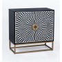 Aparador Romimex Branco Preto Dourado Metal Osso Acácia 80 x 80 x 40 cm de Romimex, Armários e aparadores - Ref: D1618015, Pr...