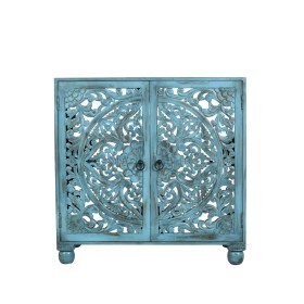 Buffet Romimex Bleu Bois de manguier 90 x 90 x 40 cm de Romimex, Buffets, crédences et vaisseliers - Réf : D1618022, Prix : 6...