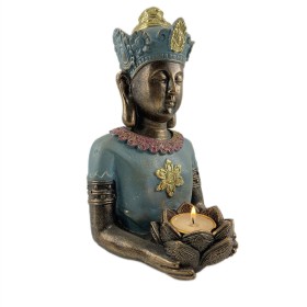 Bust Romimex Resin Buddha Candleholder 29 x 16 x 16 cm by Romimex, Sculptures - Ref: D1618040, Price: 27,20 €, Discount: %