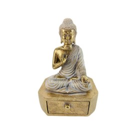 Decorative Figure Romimex Golden Buddha 11 x 17 x 9 cm by Romimex, Ornaments - Ref: D1618046, Price: 19,03 €, Discount: %