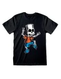 Camisola de Manga Curta The Simpsons Skeleton Bart Preto Unissexo | Tienda24 Tienda24.eu