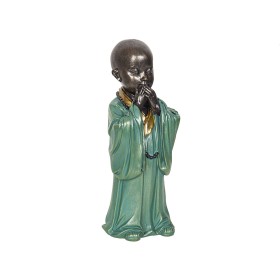 Decorative Figure Romimex Turquoise Golden Monk 10 x 25 x 9 cm by Romimex, Ornaments - Ref: D1618053, Price: 15,98 €, Discoun...