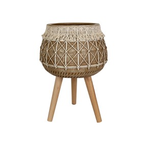 Planter Romimex Beige Resin With tassles 40 x 30 x 40 cm Legs by Romimex, Cachepots - Ref: D1618058, Price: 101,70 €, Discoun...