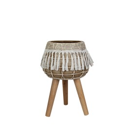 Macetero Romimex Beige Resina Con flecos 30 x 23 x 30 cm Patas de Romimex, Maceteros - Ref: D1618059, Precio: 90,39 €, Descue...