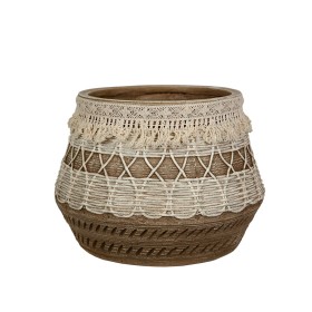 Planter Romimex Beige Resin With tassles 31 x 30 x 31 cm by Romimex, Cachepots - Ref: D1618060, Price: 94,49 €, Discount: %