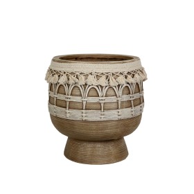 Vaso Romimex Beige Resina Con frange 29 x 30 x 29 cm di Romimex, Cachepot - Rif: D1618062, Prezzo: 77,04 €, Sconto: %