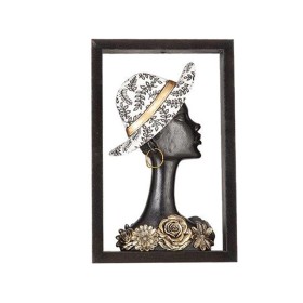 Busto Romimex Marrón Resina Mujer Sombrero 20 x 32 x 6 cm Con marco de Romimex, Esculturas - Ref: D1618092, Precio: 49,30 €, ...