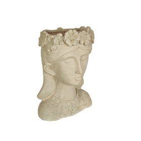 Planter Romimex Grey Resin Flowers Bust 27 x 38 x 23 cm by Romimex, Cachepots - Ref: D1618130, Price: 55,45 €, Discount: %