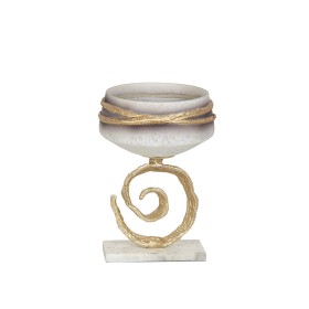 Centerpiece Romimex White Golden Glass Aluminium 18 x 30 x 18 cm by Romimex, Ornaments - Ref: D1618169, Price: 122,23 €, Disc...