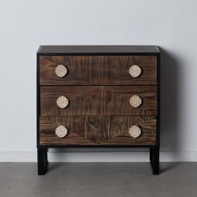 Chest of drawers BROWNIE Dark brown Fir wood 80 x 35 x 80 cm