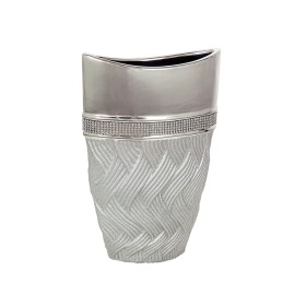 Vaso Romimex Argentato Ceramica 18 x 28 x 9 cm di Romimex, Vasi - Rif: D1618223, Prezzo: 49,31 €, Sconto: %