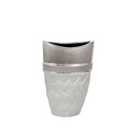 Vaso Romimex Argentato Ceramica 16 x 24 x 9 cm di Romimex, Vasi - Rif: D1618224, Prezzo: 26,66 €, Sconto: %