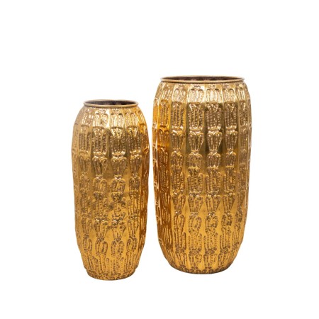 Set of 2 Vases Alexandra House Living Golden Metal 49 x 92 x 49 cm (2 Pieces) by Alexandra House Living, Vases - Ref: D161826...