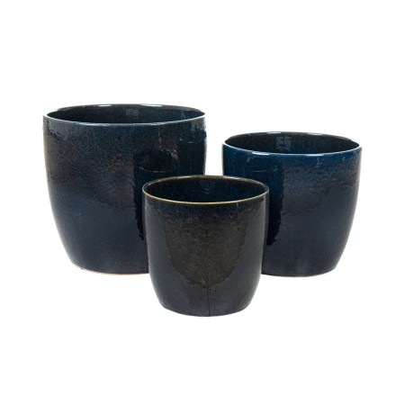 Set of Planters Romimex Blue Porcelain (3 Pieces) by Romimex, Cachepots - Ref: D1618301, Price: 268,83 €, Discount: %