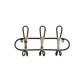 Wall mounted coat hanger Romimex Black wicker 40 x 21 x 8 cm by Romimex, Wall Coat Racks - Ref: D1618331, Price: 17,80 €, Dis...