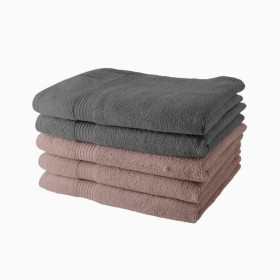 Towel set TODAY Grey Light Pink 5 Pieces 70 x 130 cm by TODAY, Towels - Ref: S7191428, Price: 46,98 €, Discount: %