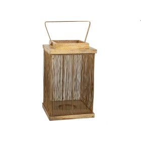 Lanterne Romimex Marron Doré Bois Métal 19 x 28 x 19 cm de Romimex, Bougeoirs et chandeliers - Réf : D1618364, Prix : 61,63 €...