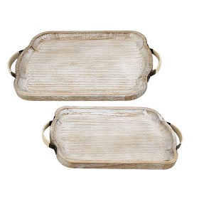 Set of trays Romimex Natural Wood 2 Pieces by Romimex, Plates and dishes - Ref: D1618376, Price: 69,85 €, Discount: %