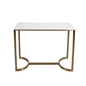 Console Romimex Blanc Doré Acier inoxydable Marbre synthétique 100 x 80 x 40 cm de Romimex, Tables - Réf : D1618407, Prix : 8...