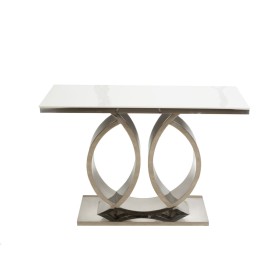 Console Romimex White Silver Stainless steel Synthetic marble 110 x 80 x 40 cm by Romimex, Tables - Ref: D1618409, Price: 1,0...