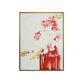 Cadre Romimex Blanc Rouge Toile Fleurs 60 x 80 x 4 cm de Romimex, Impressions sur toile - Réf : D1618429, Prix : 97,77 €, Rem...