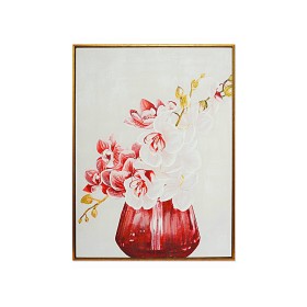 Cuadro Romimex Blanco Rojo Lienzo Flores 60 x 80 x 4 cm de Romimex, Impresiones sobre lienzo - Ref: D1618430, Precio: 97,77 €...