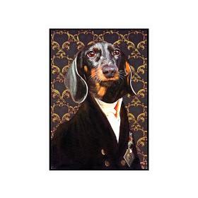 Pintura Romimex Preto Dourado Tela Cão 70 x 100 x 4 cm de Romimex, Impressões sobre tela - Ref: D1618443, Preço: 116,09 €, De...