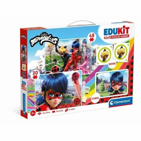 Set de 4 Puzzles Miraculous: Tales of Ladybug & Cat Noir Clementoni Edukit de Miraculous: Tales of Ladybug & Cat Noir, Puzzle...