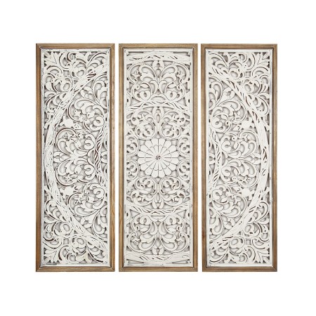 Jeu de 3 tableaux Romimex Blanc Naturel Bois MDF 30 x 90 x 4 cm de Romimex, Peintures - Réf : D1618533, Prix : 262,97 €, Remi...