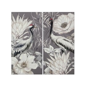 Jeu de 2 tableaux Romimex Toile Héron 60 x 120 x 3 cm de Romimex, Peintures - Réf : D1618569, Prix : 123,27 €, Remise : %