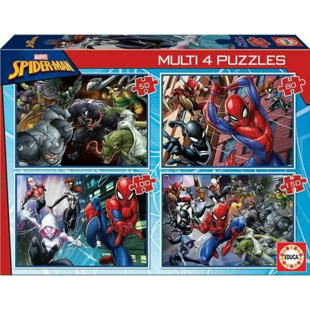 4-Puzzle Set Spiderman Educa 18102 380 Pieces by Spider-Man, Jigsaws - Ref: S7192683, Price: 30,55 €, Discount: %