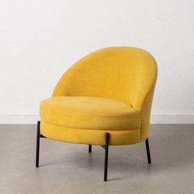 Sillón 71 x 73 x 72 cm Tejido Sintético Madera Amarillo