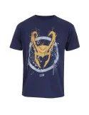 Camisola de Manga Curta Marvel Splatter Logo Azul Unissexo | Tienda24 Tienda24.eu