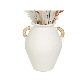 Vase Romimex Blanc Rotin Terre cuite 30 x 40 x 30 cm Avec des poignées de Romimex, Vases - Réf : D1618673, Prix : 82,17 €, Re...