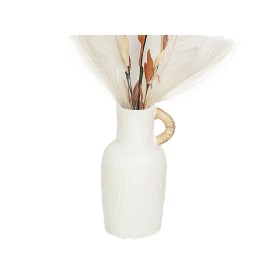 Vase Romimex Blanc Rotin Terre cuite 12 x 30 x 12 cm Avec poignée de Romimex, Vases - Réf : D1618674, Prix : 57,51 €, Remise : %