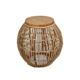 Mesa auxiliar Romimex Natural Metal Ratán 45 x 50 x 45 cm de Romimex, Mesas - Ref: D1618804, Precio: 226,54 €, Descuento: %