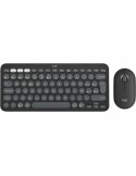 Clavier et souris sans fil Logitech Pebble 2 Combo Espagnol Qwerty Noir Gris Graphite | Tienda24 Tienda24.eu