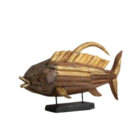 Decorative Figure Romimex Golden Wood Fish 80 x 50 x 20 cm by Romimex, Collectables - Ref: D1618818, Price: 143,80 €, Discoun...