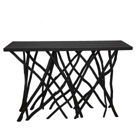 Consola Romimex Preto Teca 120 x 80 x 35 cm de Romimex, Jogos de móveis - Ref: D1618826, Preço: 431,86 €, Desconto: %