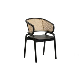 Armchair Romimex Black Natural Rattan Teak 58 x 78 x 56 cm by Romimex, Chairs - Ref: D1618831, Price: 307,86 €, Discount: %